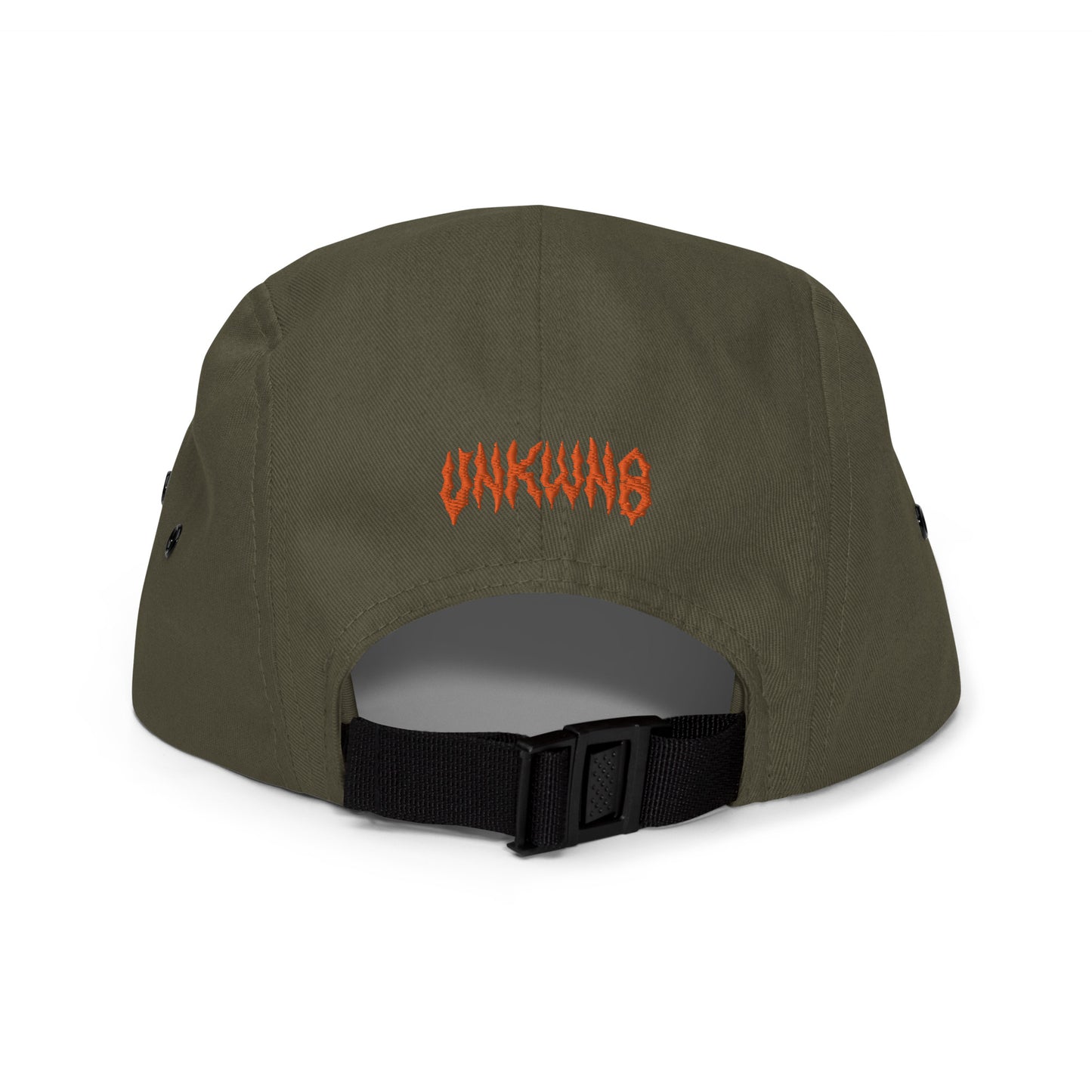 “SEEK AND DESTROY’ Olive/Orange 5 panel cap