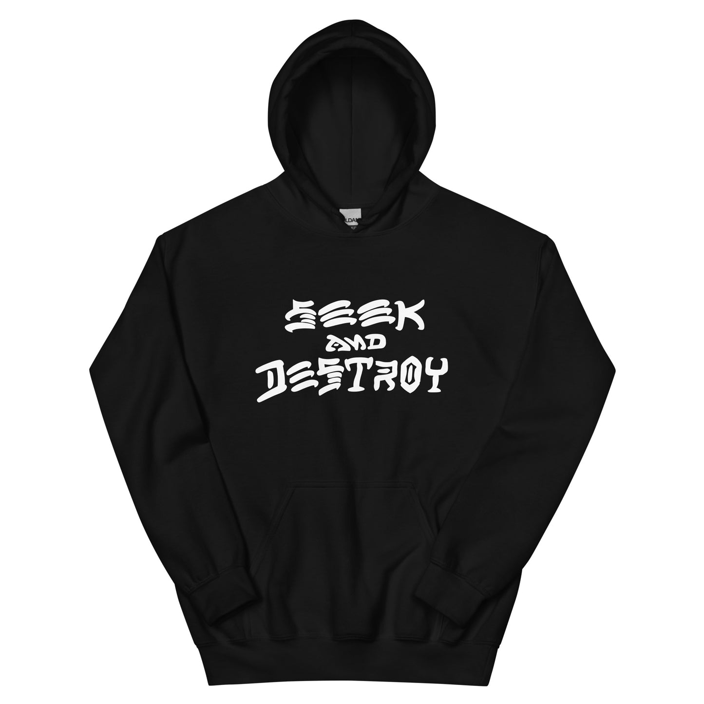 “SEEK AND DESTROY” Black/White Hoodie